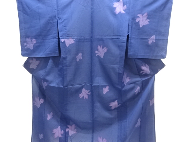JAPANESE KIMONO / SILK / TSUMUGI / FOR SUMMER / WOVEN FLOWERS